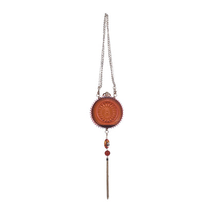 Hand Carved Sphere Clutch Amber