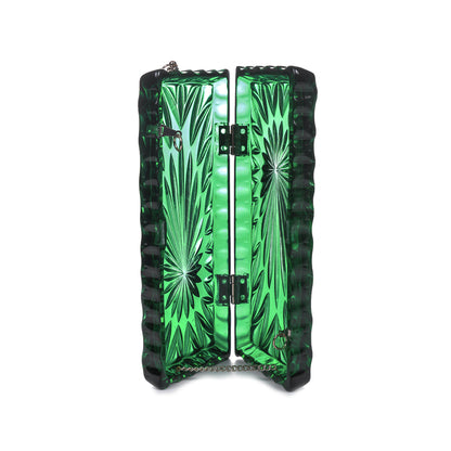 Long Rectangle Clutch Emerald Green