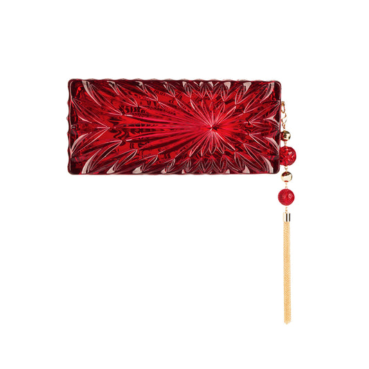 Long Rectangle Clutch Burgundy
