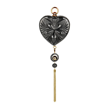 Amour Heart Clutch Black