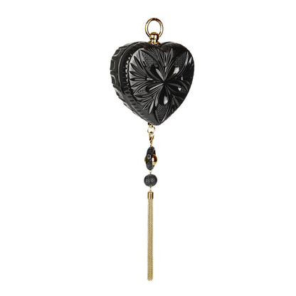 Amour Heart Clutch Black