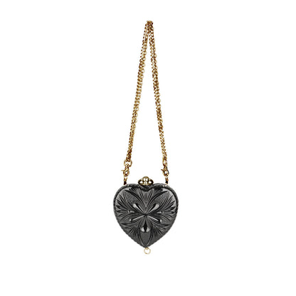 Amour Heart Clutch Black