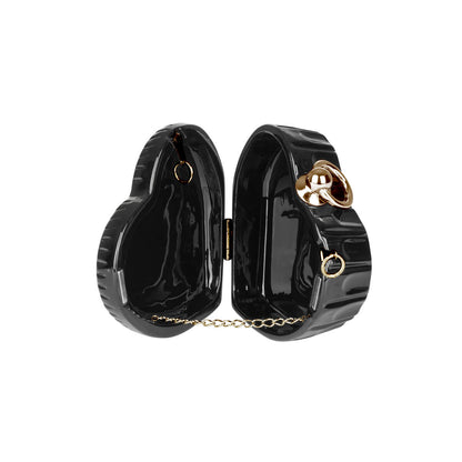 Amour Heart Clutch Black