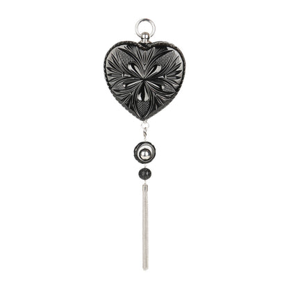 Amour Heart Clutch Black