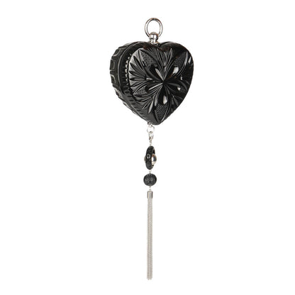 Amour Heart Clutch Black