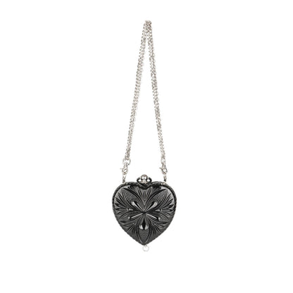 Amour Heart Clutch Black