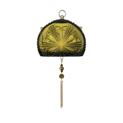 Sunburst Fan Clutch Olive