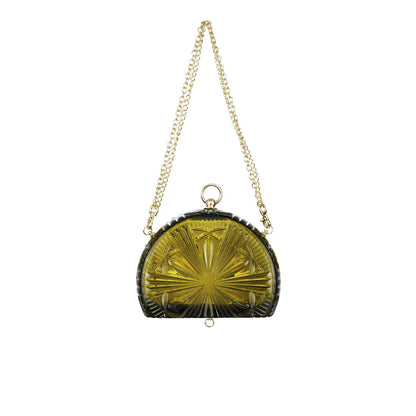 Sunburst Fan Clutch Olive