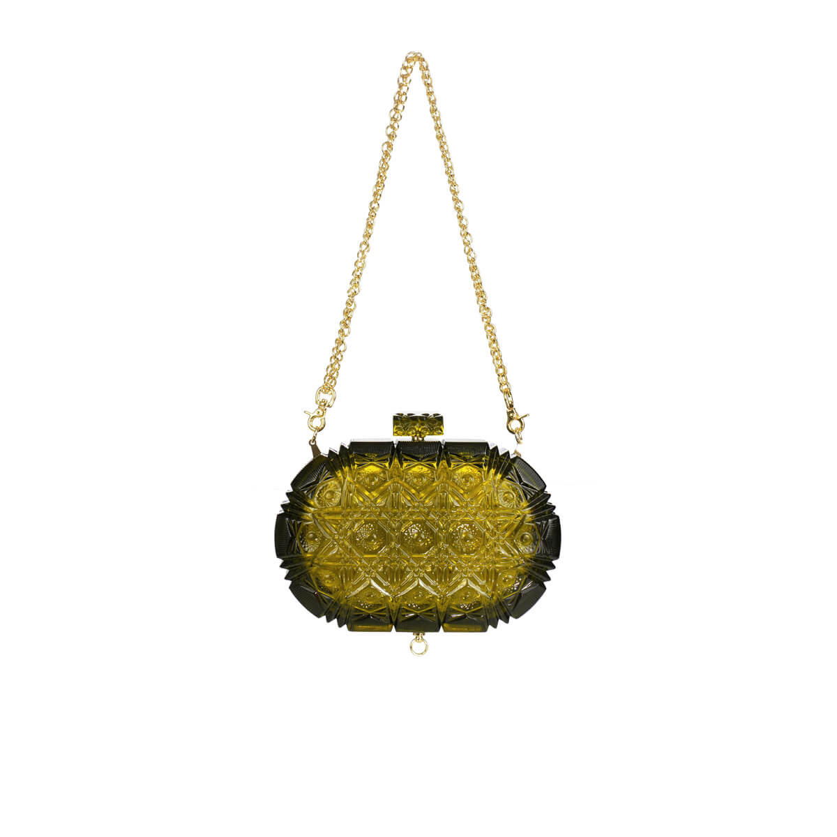 NEW IN Edged Oval Clutch Olive