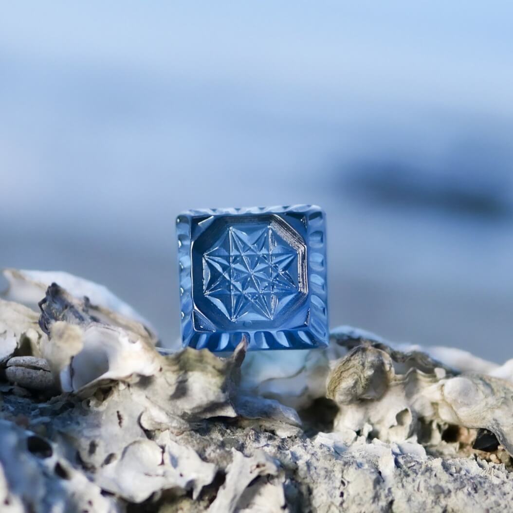 Etched Square Ring Classic Blue
