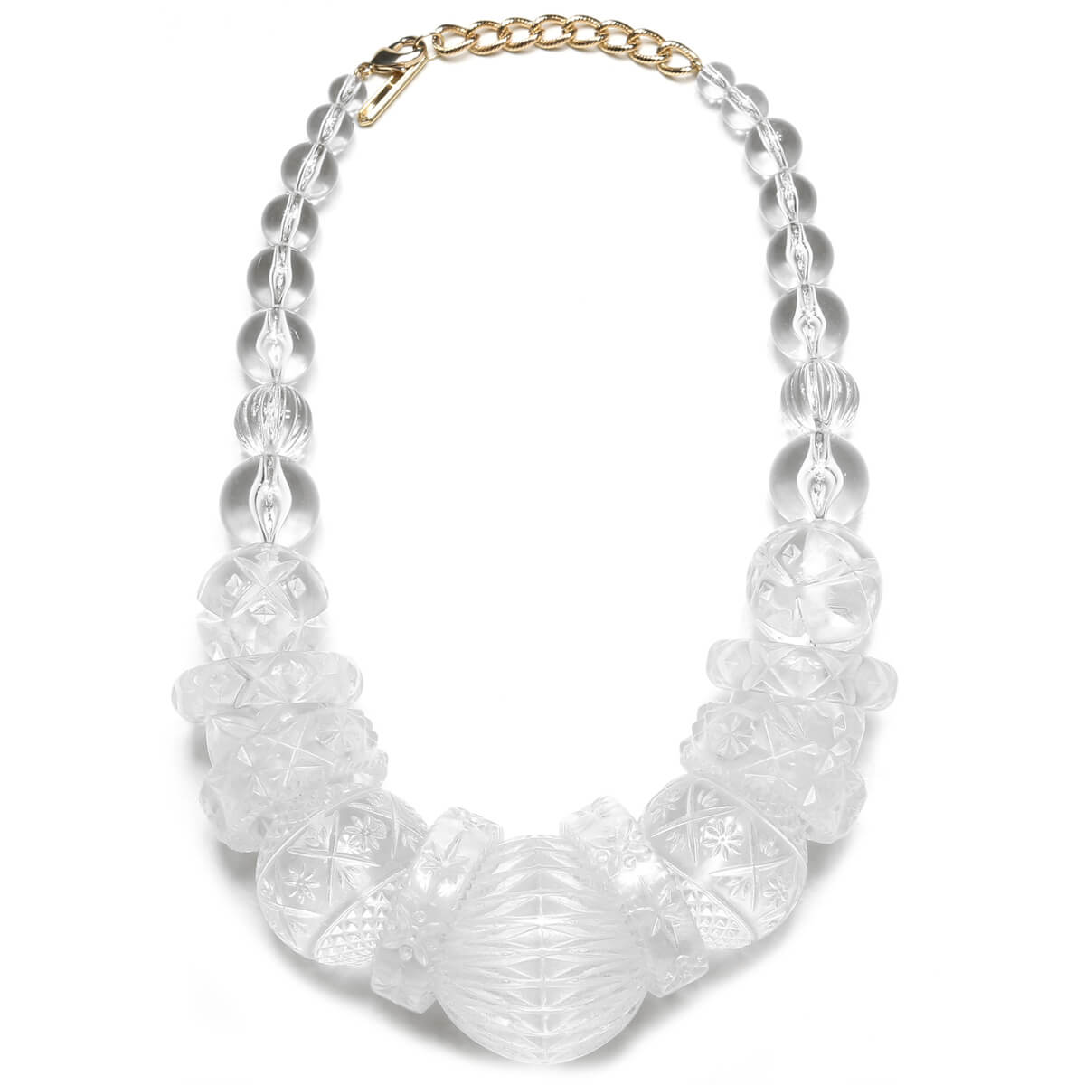 Statement Collar Necklace Vintage Clear