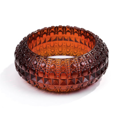 Wide Bubble Bangle Amber