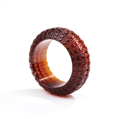 Wide Bubble Bangle Amber