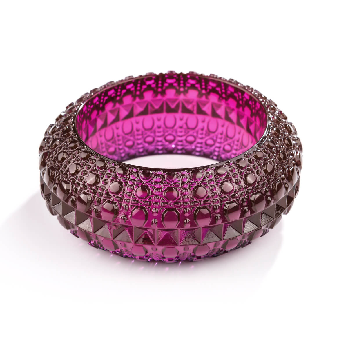 Wide Bubble Bangle Deep Purple