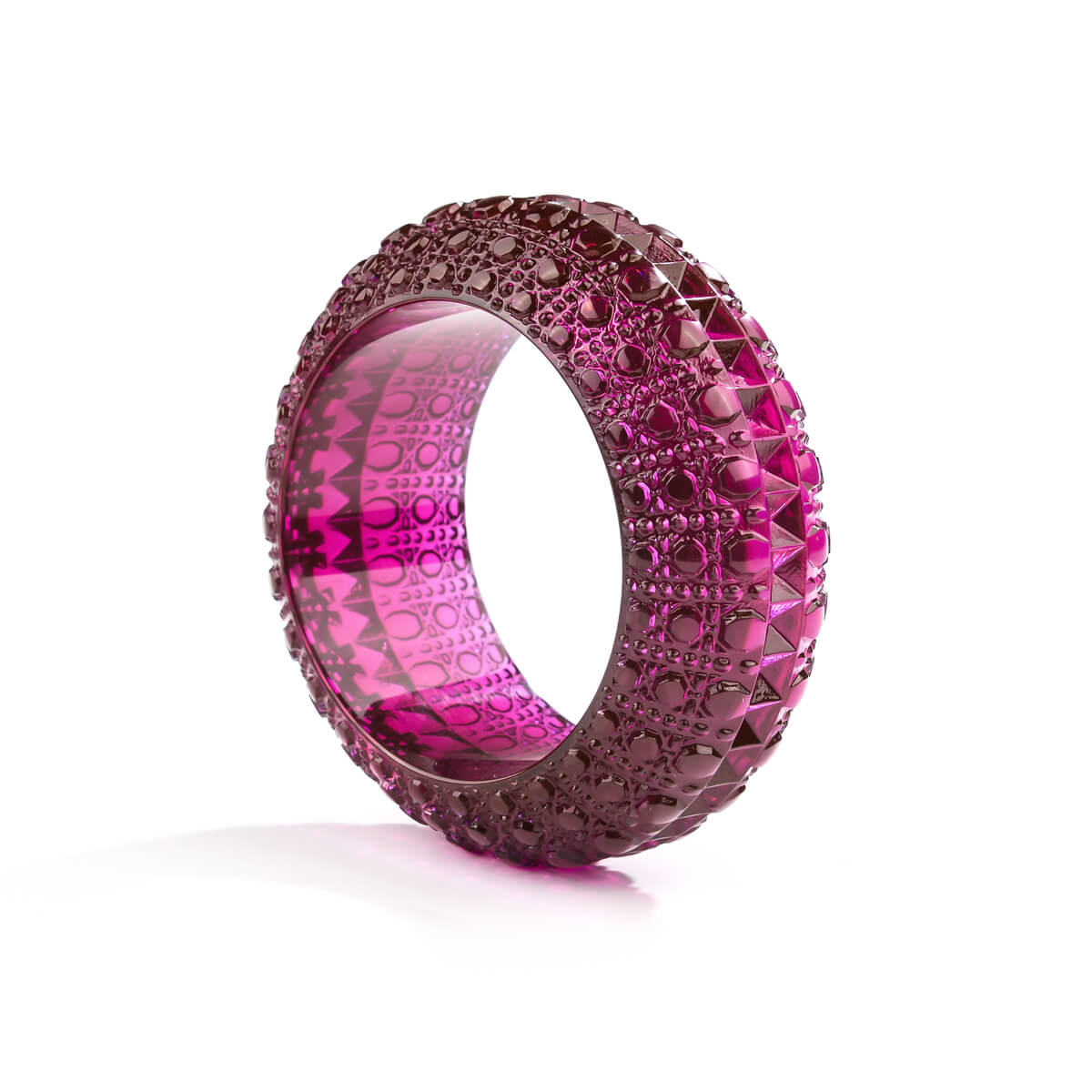 Wide Bubble Bangle Deep Purple