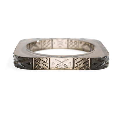 Slim Square Bangle Dark Grey