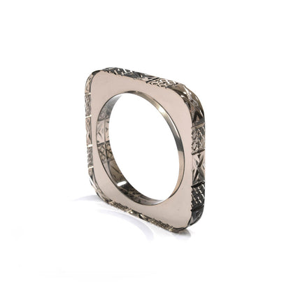 Slim Square Bangle Dark Grey