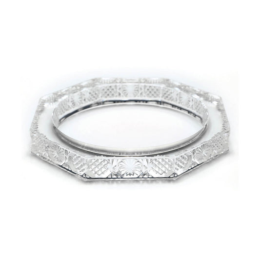 douglaspoon hand carved resin bangle in vintage clear