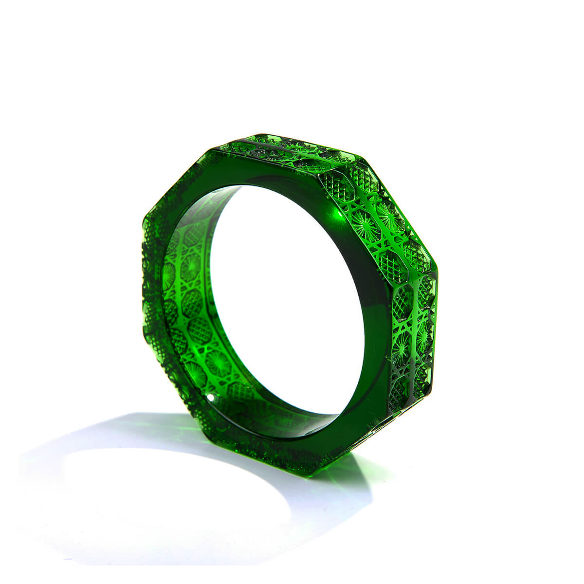 Octagon Bangle Emerald Green