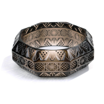 Etched Octagon Bangle Dark Grey