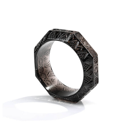 Etched Octagon Bangle Dark Grey