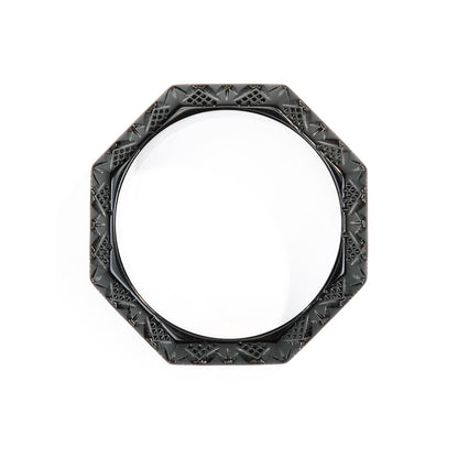 Etched Octagon Bangle Dark Grey
