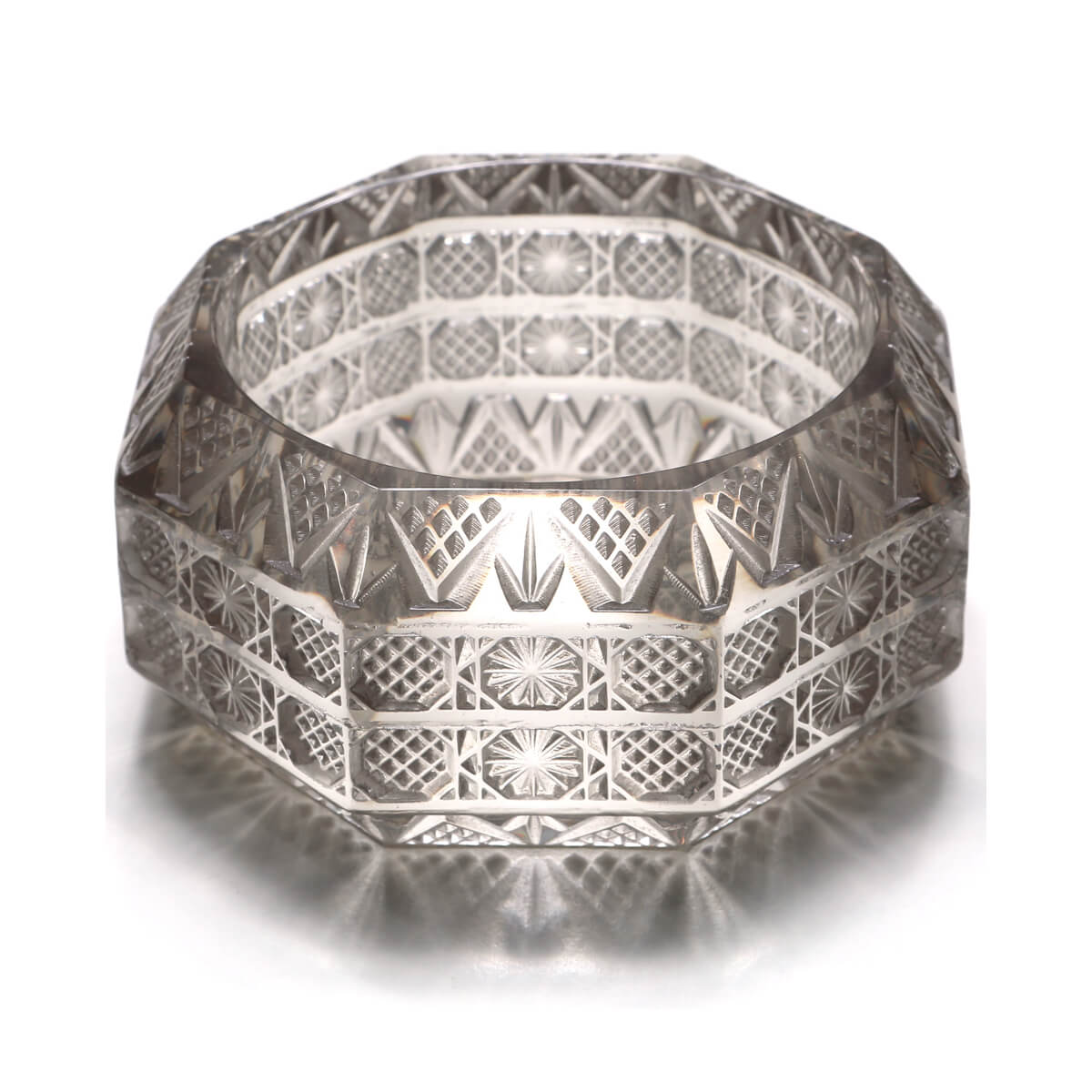 Wide Etched Octagon Bangle Light Grey