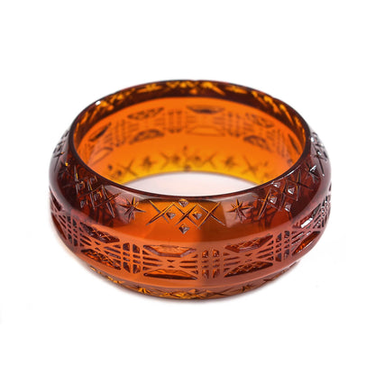Wide Edged Bangle Amber