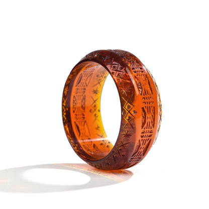 Wide Edged Bangle Amber
