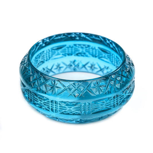 Wide Edged Bangle Aqua