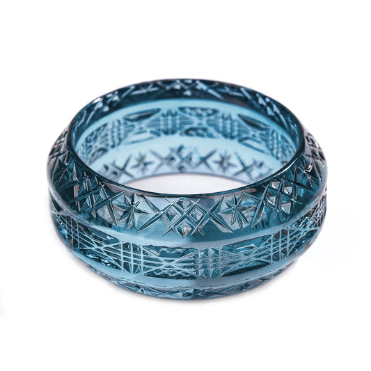 Wide Edged Bangle Classic Blue