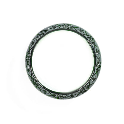 Wide Edged Bangle Emerald Green