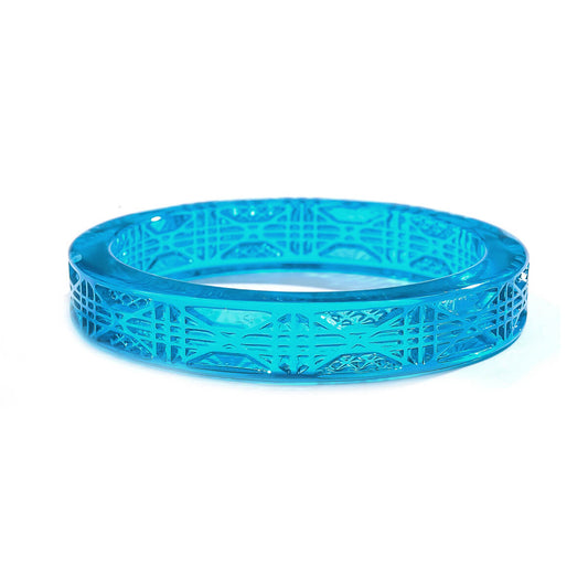 Cut Glass Bangle Aqua