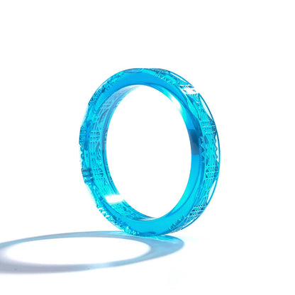 Cut Glass Bangle Aqua