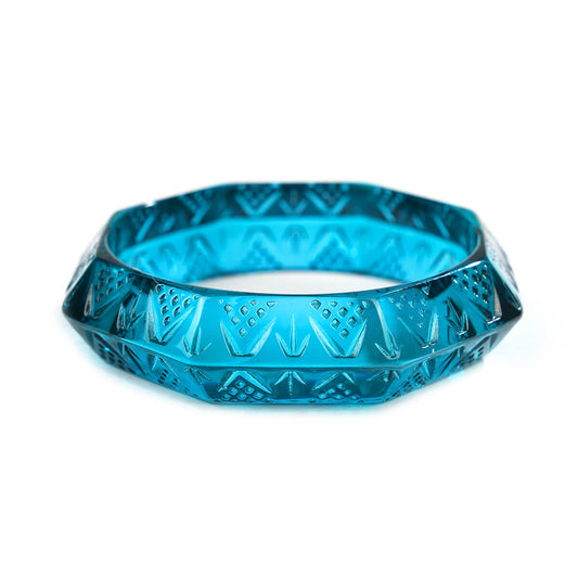 60% OFF Octagon Edged Bangle Aqua