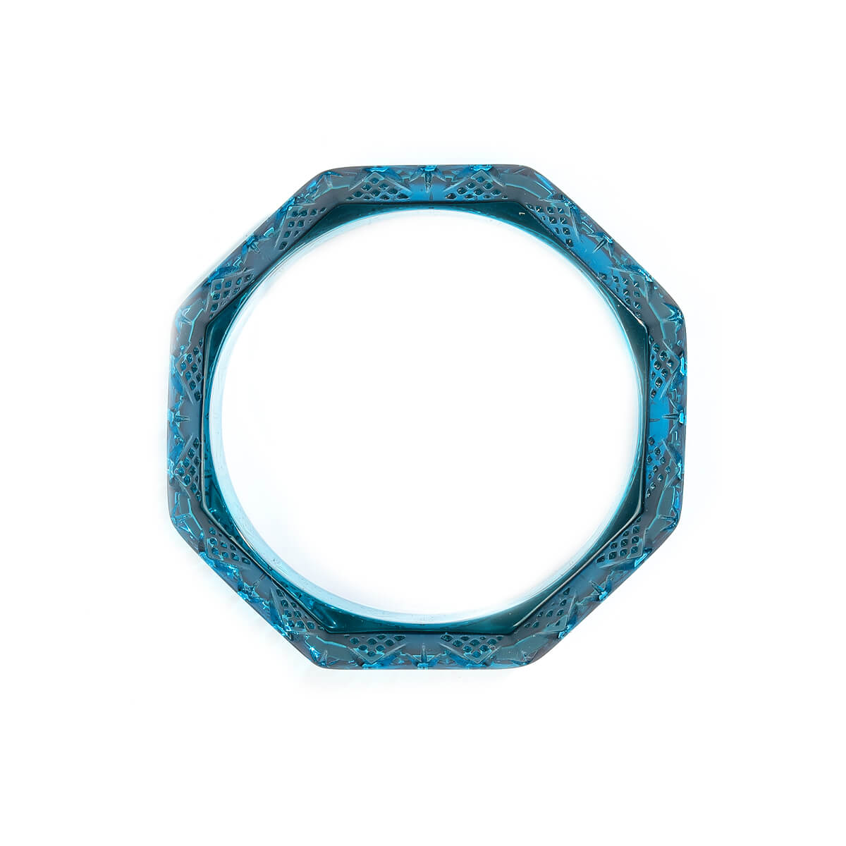 Octagon Edged Bangle Aqua