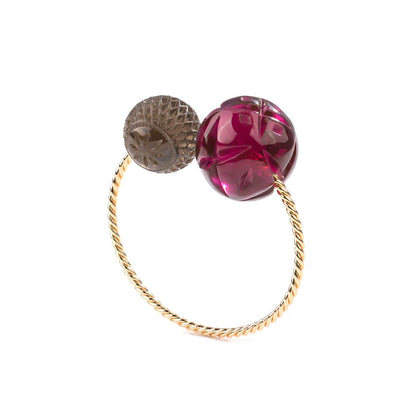 Dual Ball Cuff Deep Purple & Grey