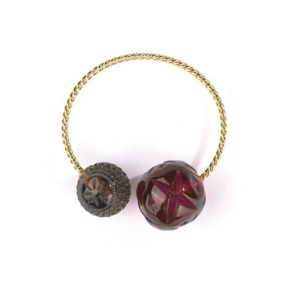 Dual Ball Cuff Deep Purple & Grey
