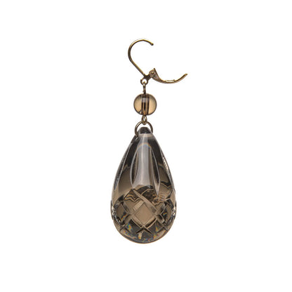 Etched Teardrop Earrings Dark Grey