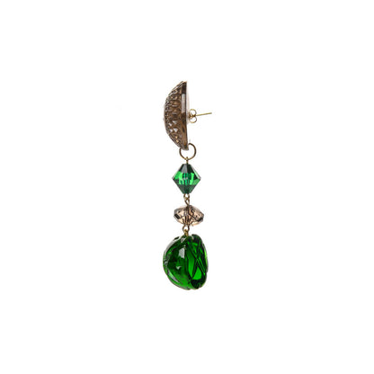 Multi Shape Stud Earrings Green & Grey
