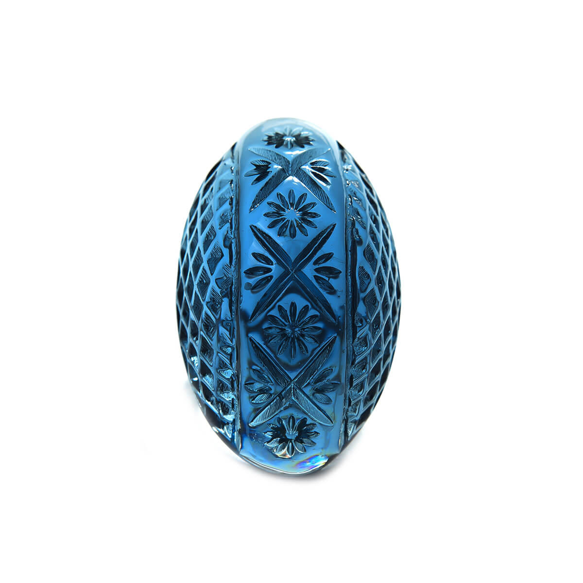 Etched Oval Ring Classic Blue