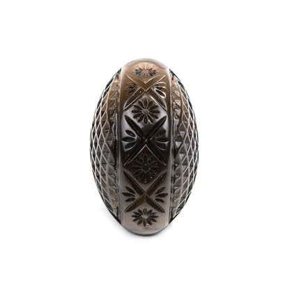 Etched Oval Ring Dark Grey