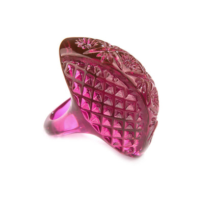 Etched Oval Ring Deep Purple