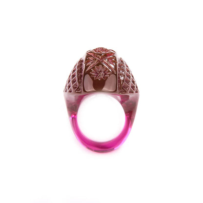 Etched Oval Ring Deep Purple
