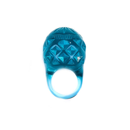 Large Dome Ring Aqua