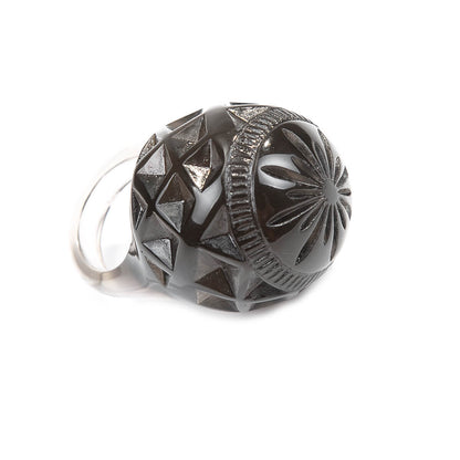 Large Dome Ring Dark Grey