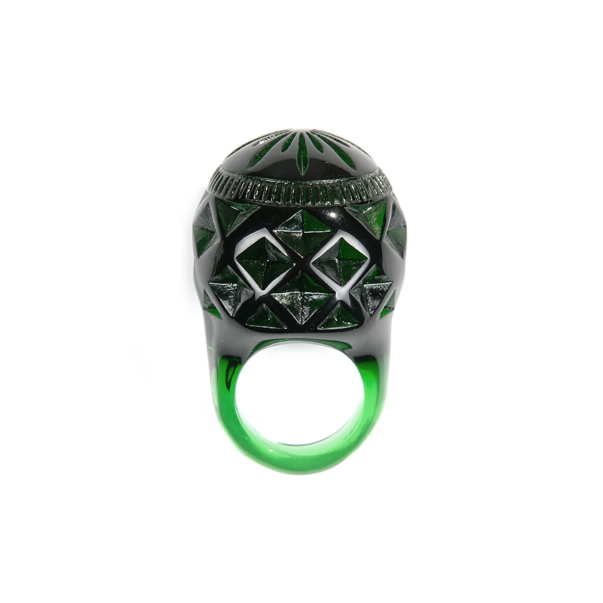 Large Dome Ring Emerald Green