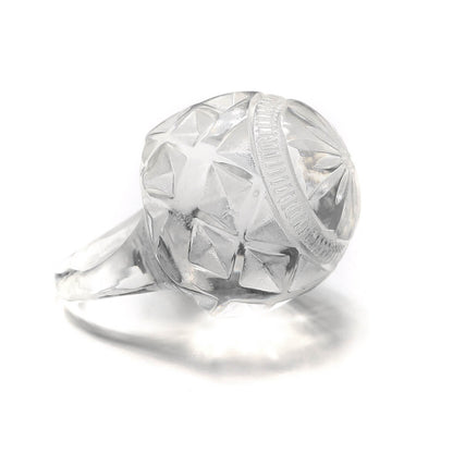 douglaspoon hand carved resin ring in vintage clear