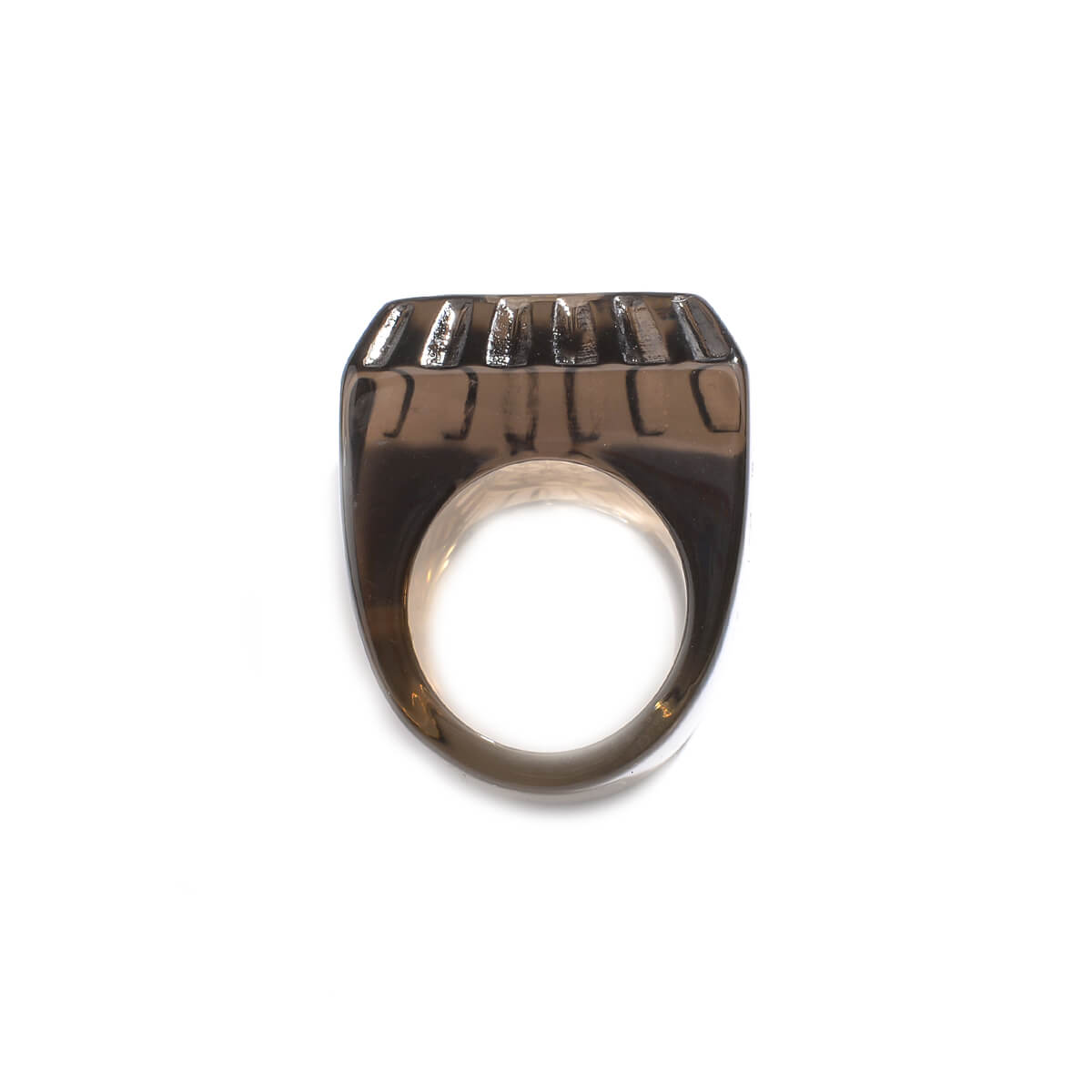 Etched Square Ring Dark Grey