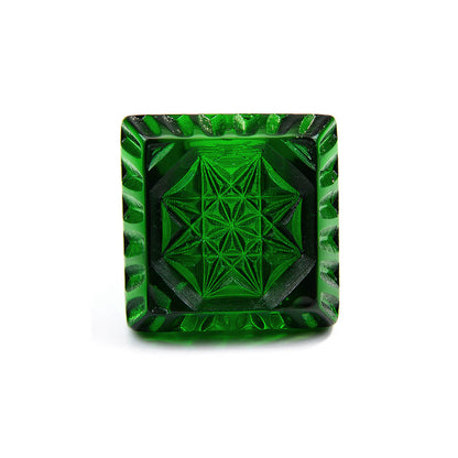 Etched Square Ring Emerald Green
